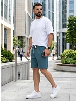 Pánske modré teplákové šortky FashionStreet SX2636 Pánske modré teplákové šortky FashionStreet SX2636