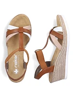 Hnedé dámske sandále na platforme Rieker 61995-81 Hnedé dámske sandále na platforme Rieker 61995-81