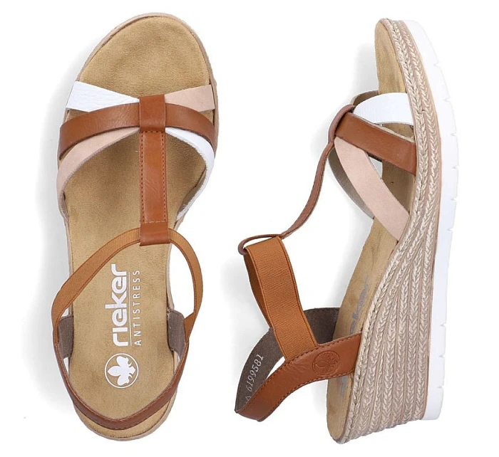 Hnedé dámske sandále na platforme Rieker 61995-81 Hnedé dámske sandále na platforme Rieker 61995-81
