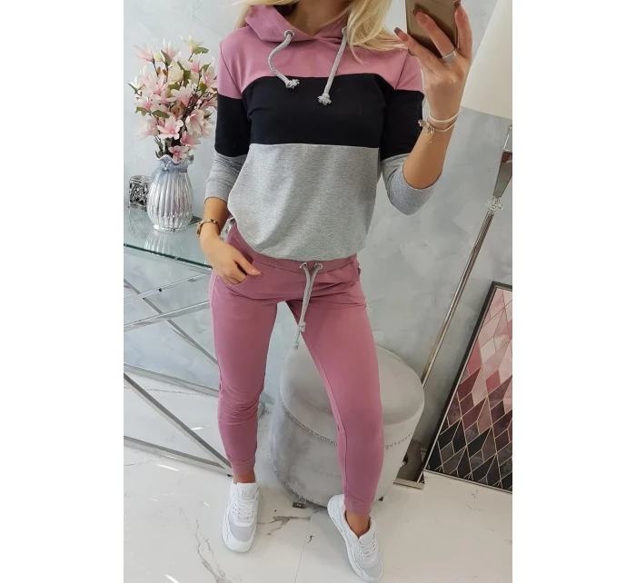 Farebná pruhovaná sada tmavo ružová + čierna