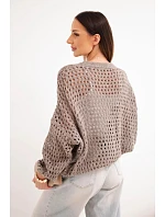 Dámský svetr oversized s knoflíky a model 22293702 fango zelený - K-Fashion Dámský svetr oversized s knoflíky a model 22293702 fango zelený - K-Fashion