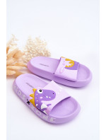 Detské penové papuče Dinosaurus fialový Dario