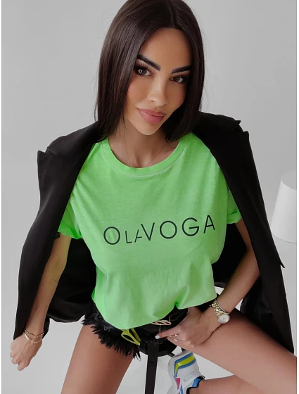 Dámské tričko model 18497205 neonově zelené - Ola Voga Dámské tričko model 18497205 neonově zelené - Ola Voga
