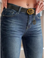 Dámske úzke džínsy s opaskom SKINNYJUP modré FashionStreet UY2223 Dámske úzke džínsy s opaskom SKINNYJUP modré FashionStreet UY2223