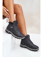 Buty Trekkingowe Męskie Ocieplane Z Eko Skóry Granatowe Neramia Buty Trekkingowe Męskie Ocieplane Z Eko Skóry Granatowe Neramia