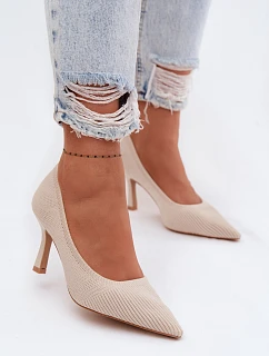 Materiálové lodičky Béžové model 22102872 - Boto