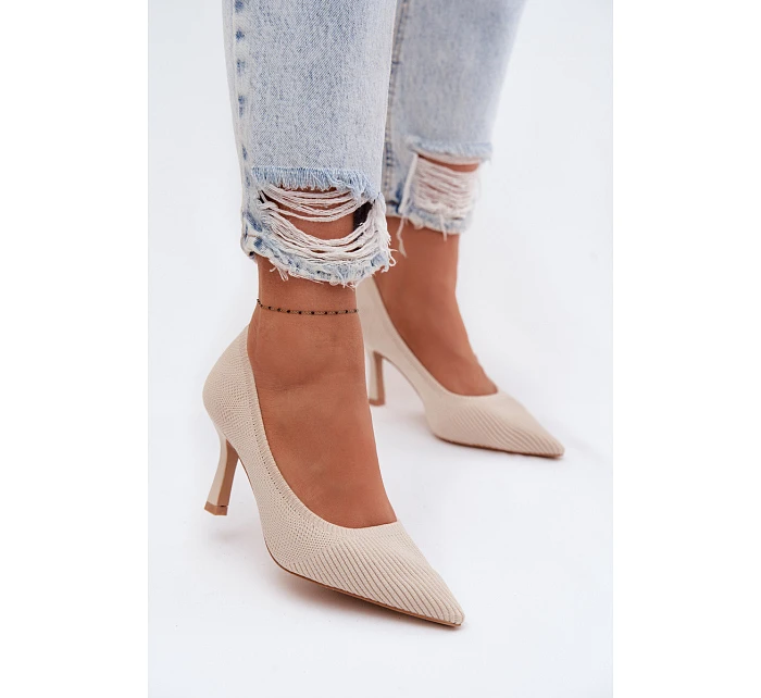 Materiálové lodičky Béžové model 22102872 - Boto