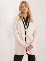 Svetlý béžový pletený dámsky sveter