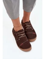 Dámske kožené čižmy s prešívaním Artiker - hnedé