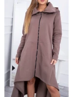 Zateplené šaty s dlhšími stranami mocca Zateplené šaty s dlhšími stranami mocca