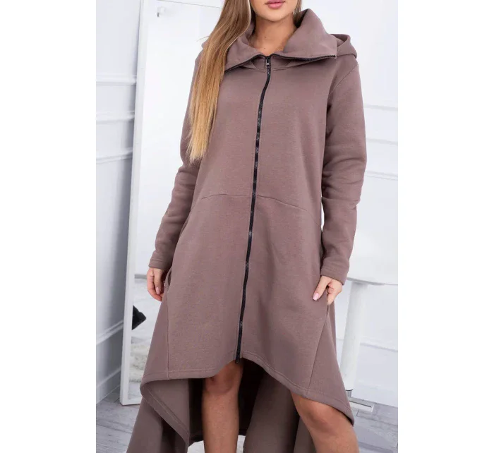 Zateplené šaty s dlhšími stranami mocca Zateplené šaty s dlhšími stranami mocca