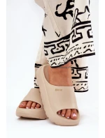 Piankowe Klapki Damskie Na Platformie Big Star RR274A569 Beżowe