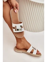 Klapki Damskie Płaskie Z Ozdobnym Detalem Artiker 56C1334 Białe