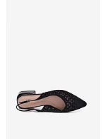 Kožené Semišové Dámské Sandály Otevřené S Síťkou Na Klíně D&A CR61-3004 Černé