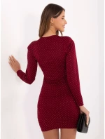 Sukienka IT SK model 21488792 bordowy - FPrice Sukienka IT SK model 21488792 bordowy - FPrice