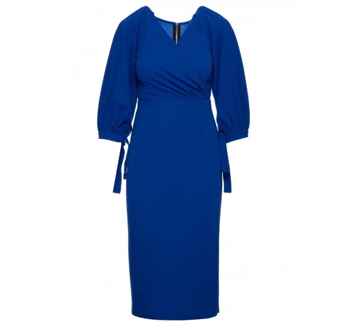 model 17819972 Zavinovací šaty s rukávy královská modř - Makover