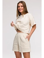 B295 Šortky s vreckami - vanilka