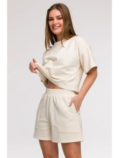 B295 Šortky s vreckami - vanilka