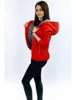 Oranžová dámska bunda s kapucňou (DL011) Oranžová dámska bunda s kapucňou (DL011)