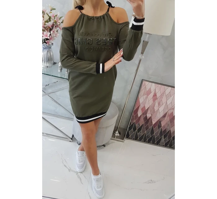 Kaki šaty Tres Chic Kaki šaty Tres Chic