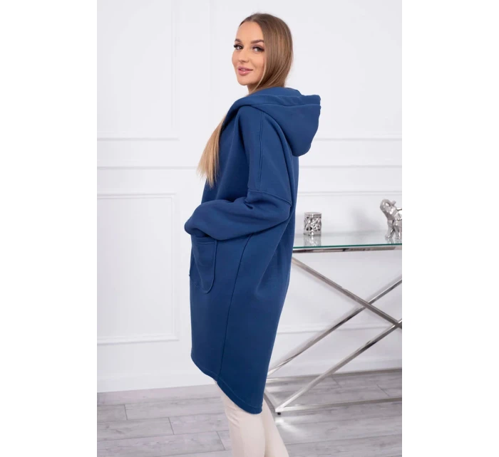 Zateplená mikina na zip s prodlouženým zadním model 18747786 džínovina - K-Fashion Zateplená mikina na zip s prodlouženým zadním model 18747786 džínovina - K-Fashion