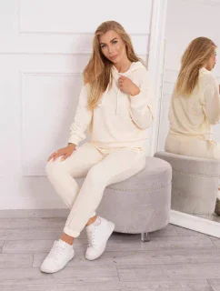 Tepláková souprava s kapucí ecru