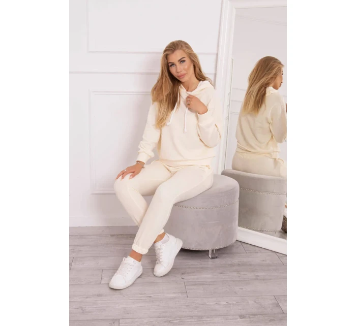 Tepláková souprava s kapucí ecru