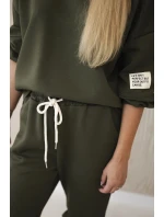 Viskózový komplet teplákové + kalhoty khaki