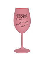 SVAŘÁČEK - růžová sklenice na víno 350 ml