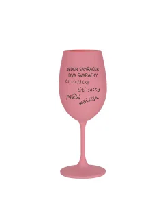 SVAŘÁČEK - růžová sklenice na víno 350 ml
