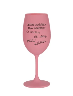 SVAŘÁČEK - růžová sklenice na víno 350 ml