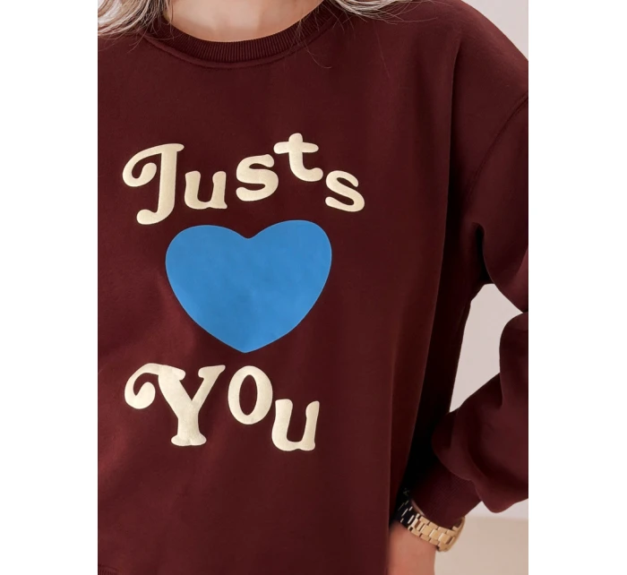 Dámská mikina s potiskem LOVE vínová Dstreet model 21988183 - FashionStreet
