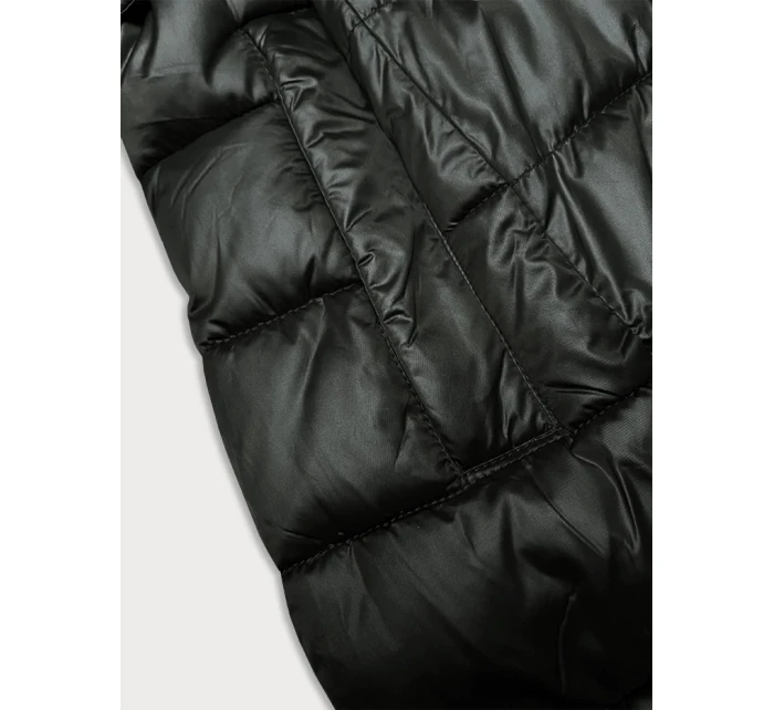 Zimná bunda v army farbe s kožušinovým golierom S'west (B8197-11)