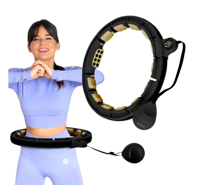 HHM13 NOVÝ HULA HOP ČIERNY/ZLATÝ S MAGNETMI A ZÁVAŽÍM + POČÍTADLO HMS HHM13 NOVÝ HULA HOP ČIERNY/ZLATÝ S MAGNETMI A ZÁVAŽÍM + POČÍTADLO HMS