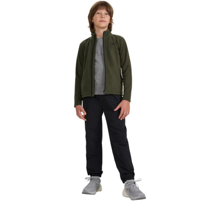 Chlapčenský fleece 4F M413 khaki 4FJWAW25TFLEM413 43S Chlapčenský fleece 4F M413 khaki 4FJWAW25TFLEM413 43S