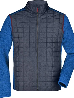 JN Pánská pletená hybridní bunda 02.0 royal melange/anthracite melange model 22489354 - Daiber