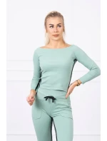 Súprava s dvojitými pruhmi tmavo mätová Súprava s dvojitými pruhmi tmavo mätová