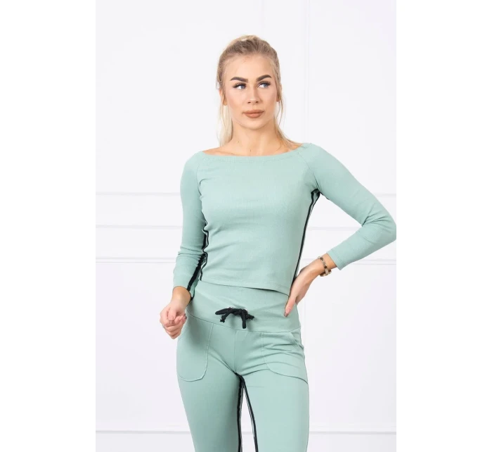 Súprava s dvojitými pruhmi tmavo mätová Súprava s dvojitými pruhmi tmavo mätová