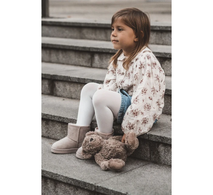 Dziecięce Ocieplane Botki Śniegowce Jasnobeżowe Gooby