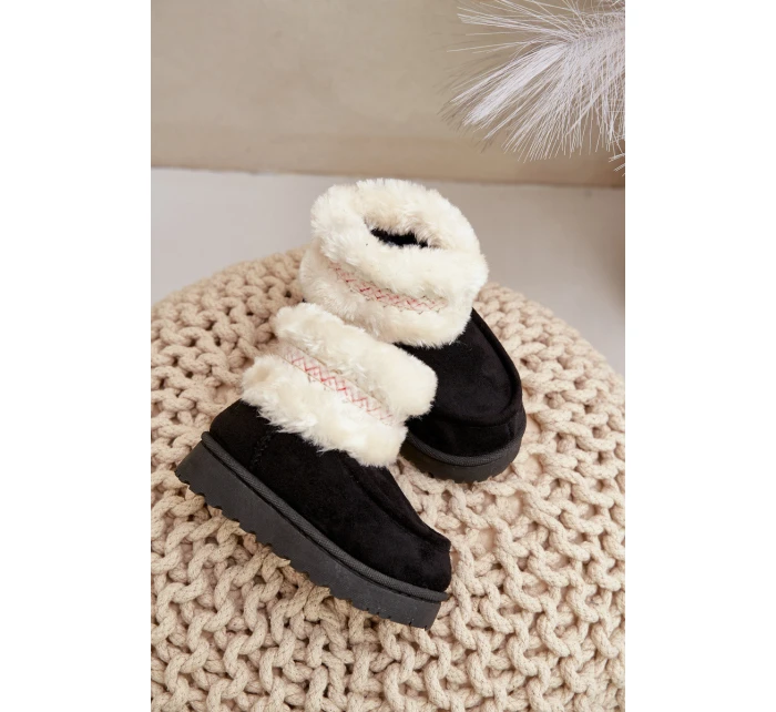 Sněhové boty dětské s kožešinou a vzorem černé model 21678781 - Boto Sněhové boty dětské s kožešinou a vzorem černé model 21678781 - Boto