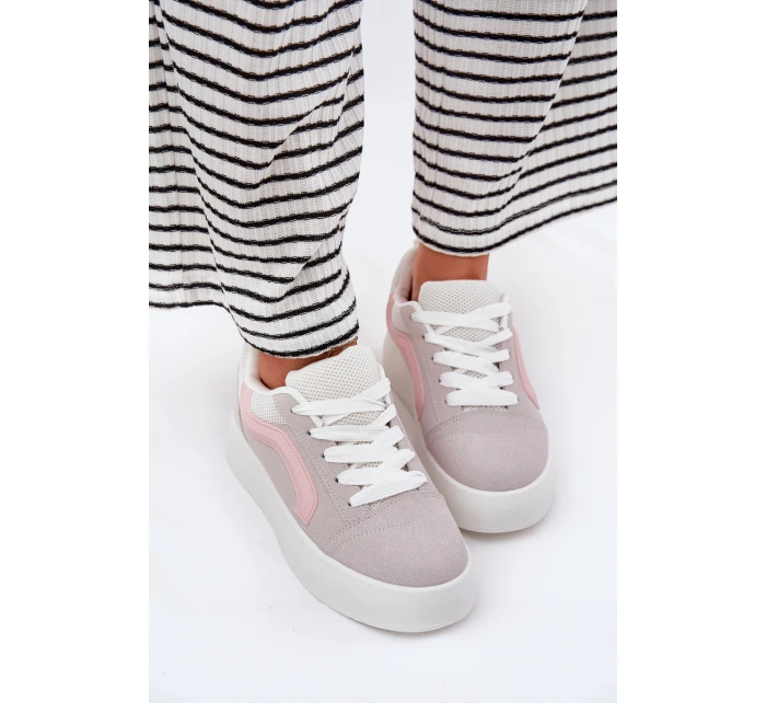 Sneakersy Damskie Na Platformie Szare Tellnira Sneakersy Damskie Na Platformie Szare Tellnira