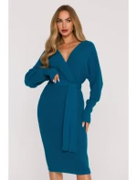 Svetrové šaty s výstřihem do V  modré model 21484552 - Moe