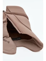 Dámske čižmy Vinceza - béžové, kožené, s blokovým podpätkom Dámske čižmy Vinceza - béžové, kožené, s blokovým podpätkom