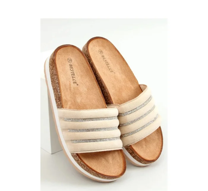 Dámske nazúvaky LS018 Béžovo-hnedá - BESTELLE