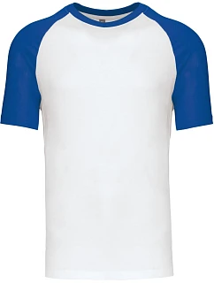 Kariban K 330 Baseballové tričko 20.K330 biele/kráľovská modrá