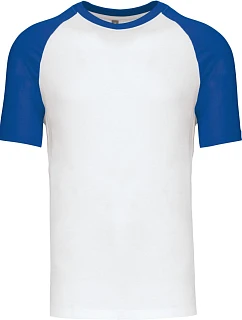 Kariban K 330 Baseballové tričko 20.K330 biele/kráľovská modrá