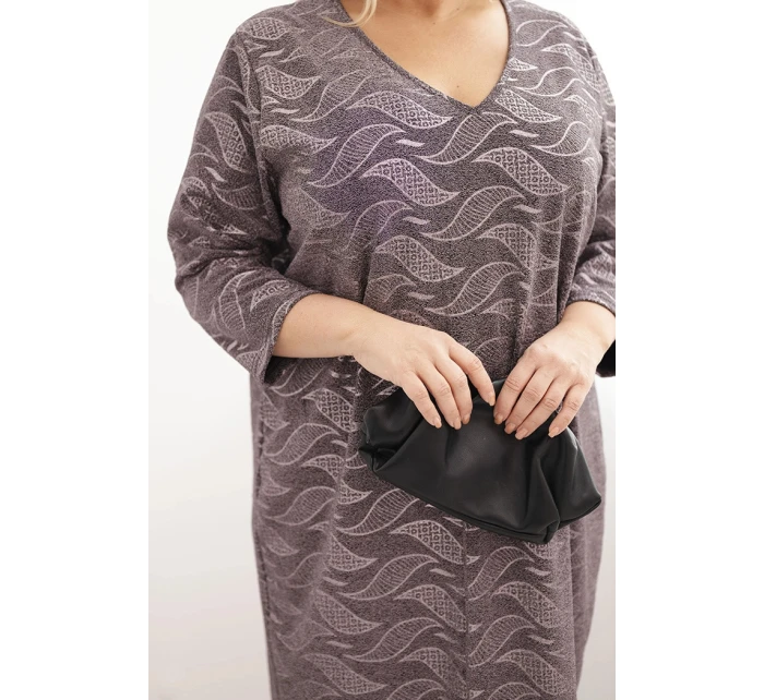 Dámske Plus veľkosť žoržetu V-neck Fango šaty Dámske Plus veľkosť žoržetu V-neck Fango šaty