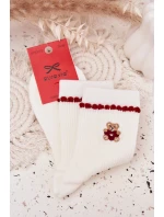 Dámské Vánoční Ponožky S Medvídkem Bílé