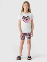 Dievčenské tričko s potlačou 4F - biele