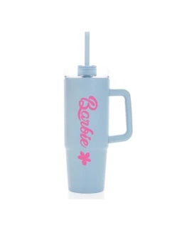 BARBIE - světle modrý cestovní hrnek s průhledným víčkem 900 ml